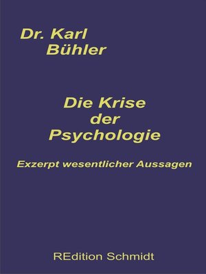 cover image of Die Krise der Psychologie